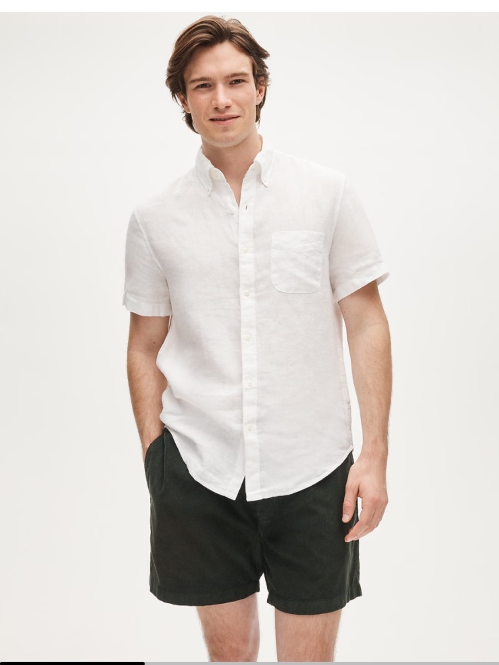 J. Crew Short-sleeve Baird McNutt Irish linen shirt - White